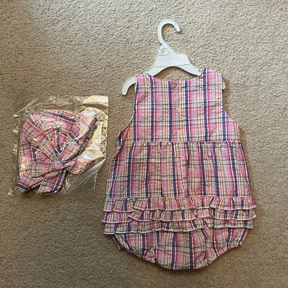 NWT BABY CREW Daddy’s Little Angel Dress Hat Set